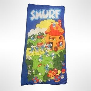 Vintage 1980’s Smurfs birthday themed sleeping bag